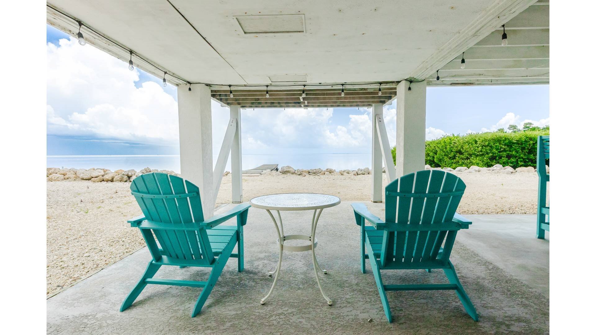 dining area with open water views